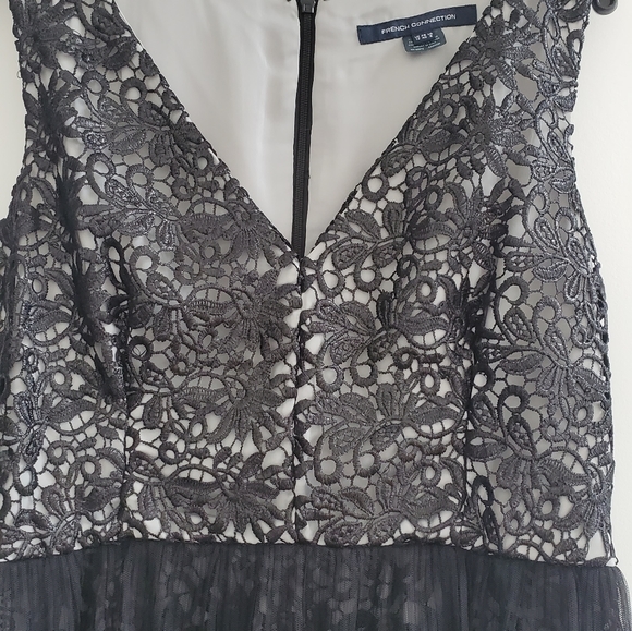 French Connection black lace cocktail dress - Picture 3 of 6